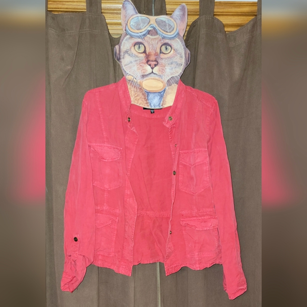 Anthropologie Sanctuary Sunset Safari Military Jacket Button Shirt Top Large